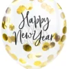 Happy New Year konfetti-ilmapallo 27 cm 3 kpl/pss