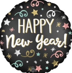 Happy New Year konfettisade foliopallo