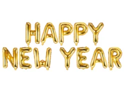 Happy New Year kullanväriset kirjaimet puhallettava foliopallo