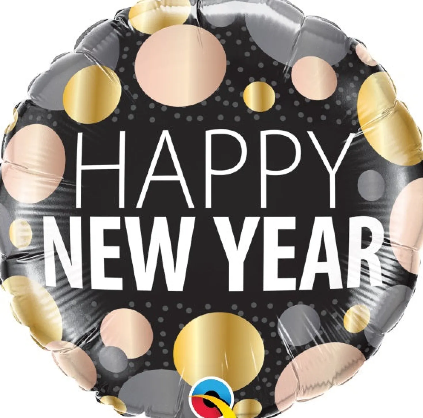 Happy New Year metallinhohtoiset pallot foliopallo