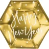 Happy New Year pahvilautanen korkeakiiltokulta 6 kpl/pkt