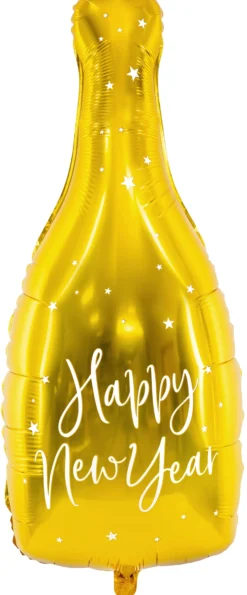 Happy New Year shampanjapullo kulta muotofoliopallo