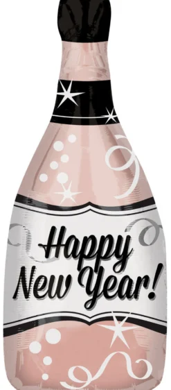 Happy New Year Shampanjapullo ruusukulta pienmuotofolio