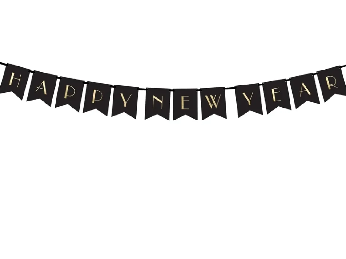 Happy New Year viirinauha musta 15 x 170 cm