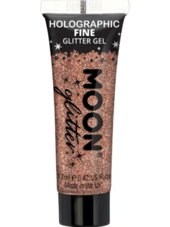 Holografinen glittergeeli hienojakoinen ruusukullanvärinen 12 ml