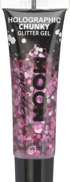 Holografinen glittergeeli suuri kimalle pinkki 12 ml