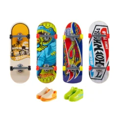HOT WHEELS SKATE FINGERBOARD & SHOE 4 PACK