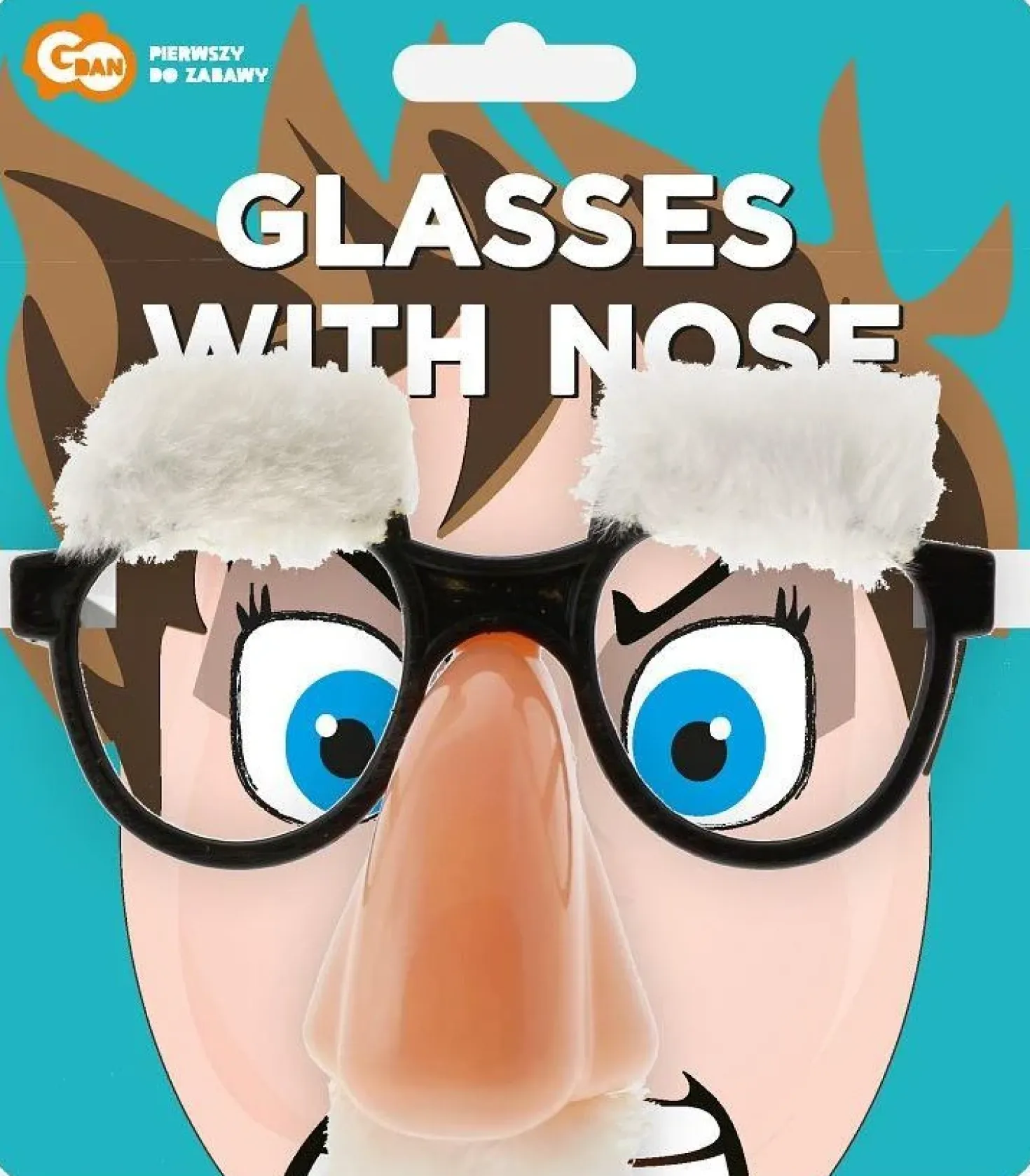 Hupilasit valkoisilla viiksillä ja nenällä