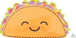 Hymyilevä taco muotofoliopallo