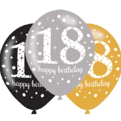 Ilmapallo 28 cm 18 Happy Birthday 6 kpl/pss