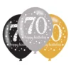 Ilmapallo 28 cm 70 Happy Birthday 6 kpl/pss