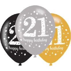 Ilmapallo 28 cm 21 Happy Birthday 6 kpl/pss