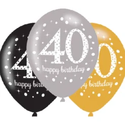 Ilmapallo 28 cm 40 Happy Birthday 6 kpl/pss