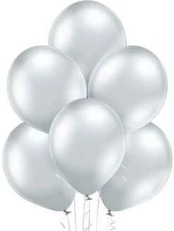 Ilmapallo 30 cm metallikromihopea 8 kpl/pss