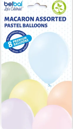 Ilmapallo 30 cm pastellivärisekoitus 8 kpl/pss
