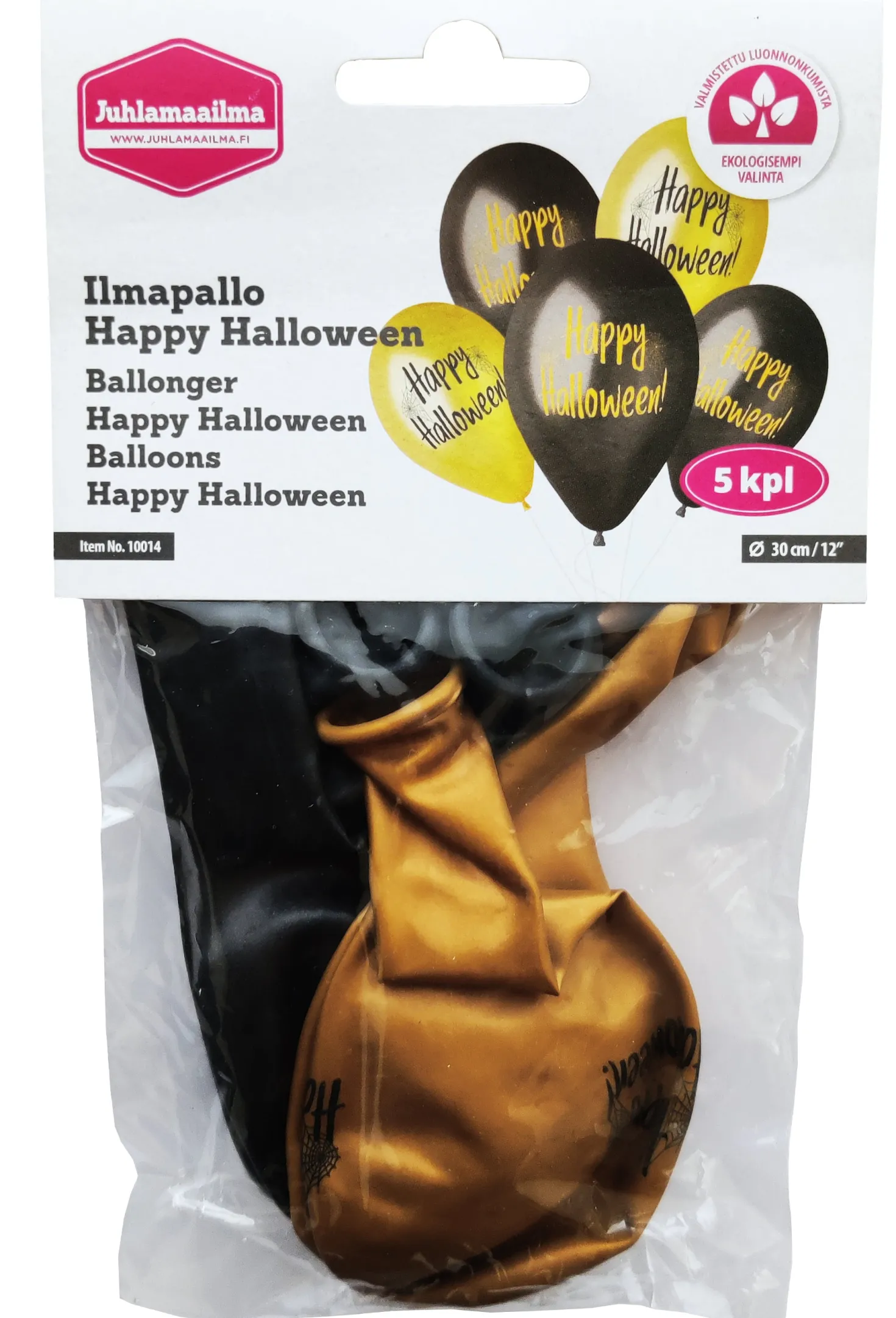 Ilmapallo Happy Halloween musta ja kulta 30 cm 5 kpl/pss