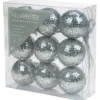Joulupallo 4 cm 9 kpl/pkt hopea kimalle