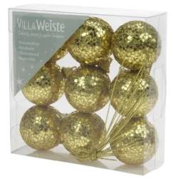 Joulupallo 4 cm kulta kimalle 9 kpl/pkt