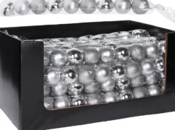 Joulupallo 60mm hopeanvärinen 9kpl/pkt