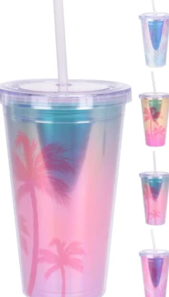 Juomamuki pillillä 450 ml 1 kpl/pkt ( 4 eri mallivaihtoehtoa)