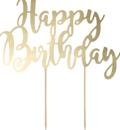 Kakunkoriste Happy Birthday kullanvärinen