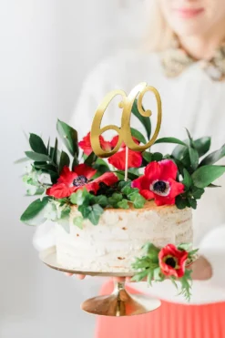 Kakunkoriste 60 vuotta kullanvärinen 21 cm 1 kpl/pkt