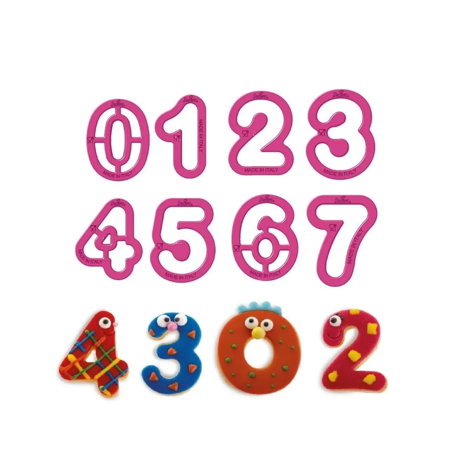 Keksimuotit, numerot