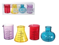 Kemistin shottilasit värikäät 50 ml 4 kpl/pkt
