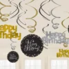 Kierrekoriste Happy Birthday, 12 kpl/pkt
