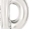 Kirjainfolio D hopeanvärinen puhallettava 34 cm