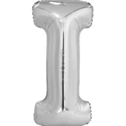 Kirjainfolio I hopeanvärinen 86 cm
