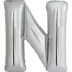 Kirjainfolio N hopeanvärinen 86 cm