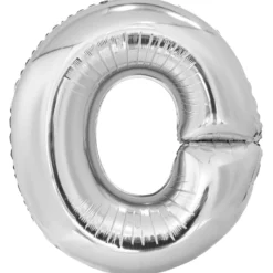 Kirjainfolio O hopeanvärinen 86 cm