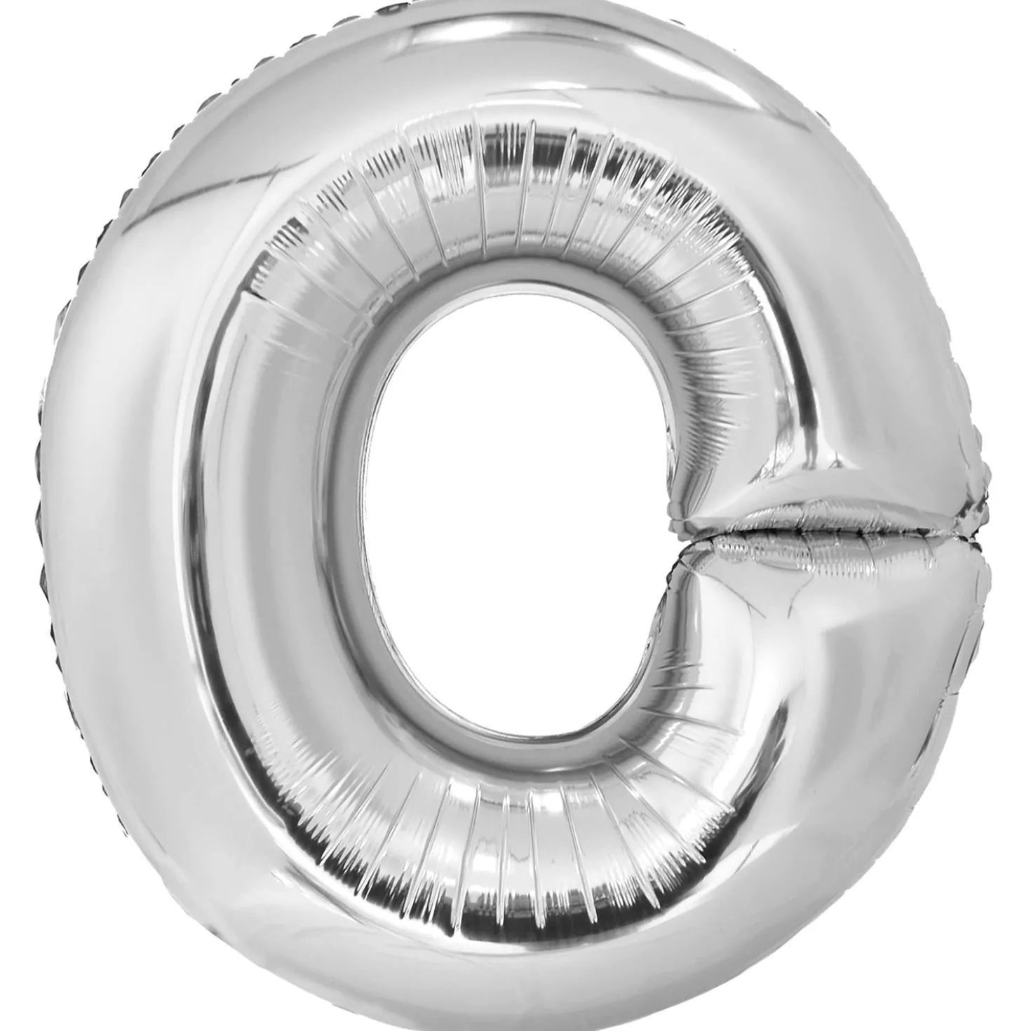 Kirjainfolio O hopeanvärinen 86 cm