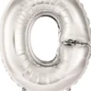 Kirjainfolio O hopeanvärinen puhallettava 34 cm