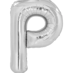 Kirjainfolio P hopeanvärinen 86 cm