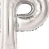 Kirjainfolio P hopeanvärinen puhallettava 34 cm
