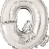 Kirjainfolio Q hopeanvärinen puhallettava 34 cm