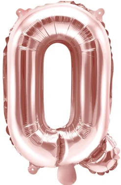 Kirjainfolio Q ruusukullanvärinen ilmatäytteinen 35 cm