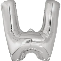 Kirjainfolio W hopeanvärinen 86 cm