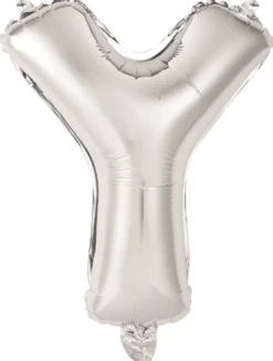 Kirjainfolio Y hopeanvärinen puhallettava 34 cm