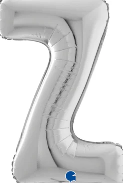 Kirjainfolio Z hopeanvärinen 75 cm