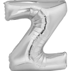 Kirjainfolio Z hopeanvärinen 86 cm