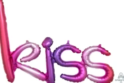 KISS kirjaimet pinkki-lila puhallettava foliopallo