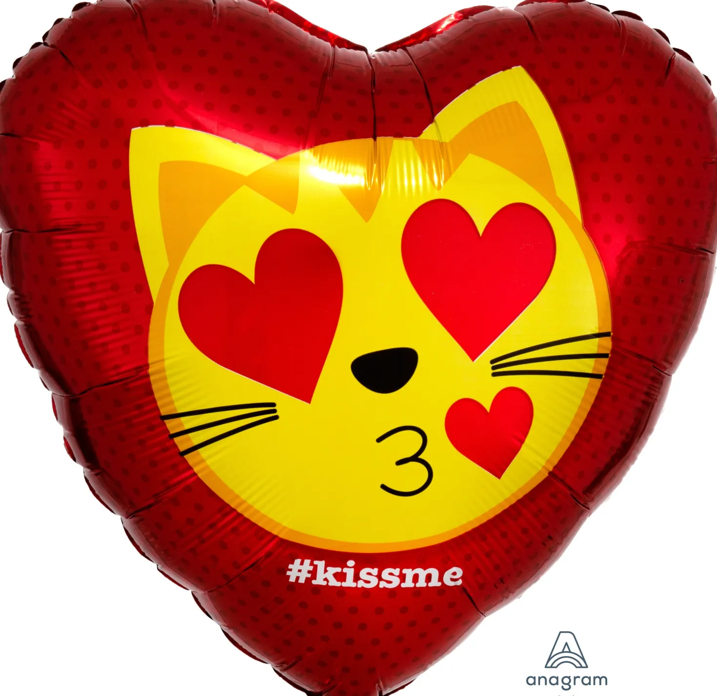 Kiss me kissa-emoji foliopallo