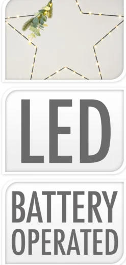 Koristetähti led-valoilla musta 62cm