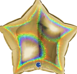 Kullanvärinen hologrammi tähti foliopallo