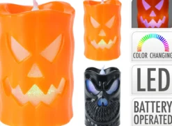 Kurpitsa LED-kynttilä lajitelmatuote, 2 erilaista