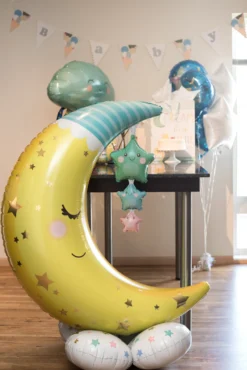 Kuu ja tähdet ilmatäytteinen erikoisfoliopallo 139 cm