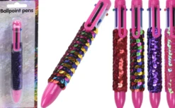 Kuulakärkikynä glitter lajitelma, 5 erilaista